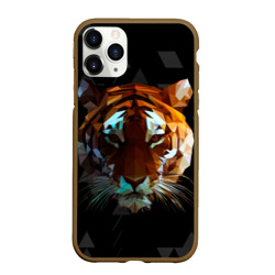 Чехол для iPhone 11 Pro Max матовый Тигр стиль Low poly