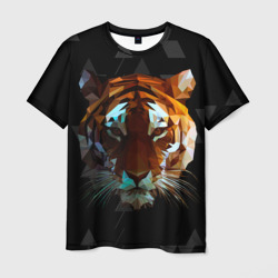 Мужская футболка 3D Тигр стиль Low poly