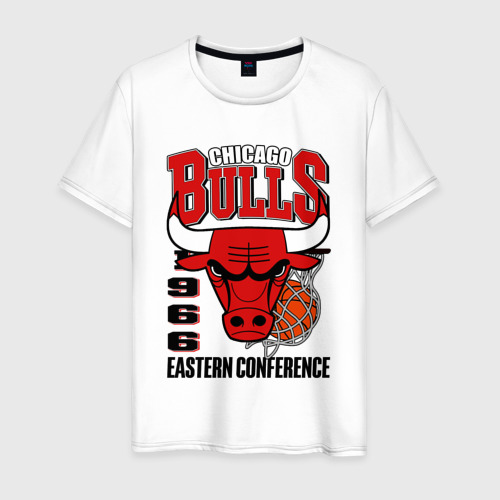 Мужская футболка из хлопка с принтом Chicago Bulls NBA, вид спереди №1