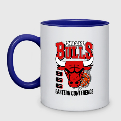 Кружка двухцветная Chicago Bulls NBA, цвет белый + синий