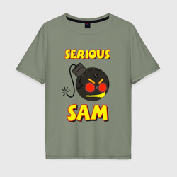 Мужская футболка хлопок Oversize Serious Sam Bomb Logo