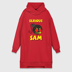 Платье-худи хлопок Serious Sam Bomb Logo