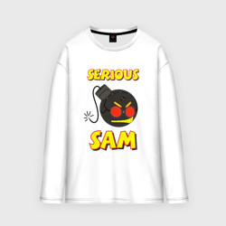 Женский лонгслив oversize хлопок Serious Sam Bomb Logo