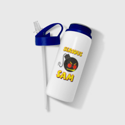 Бутылка для воды с трубочкой Serious Sam Bomb Logo - фото 2