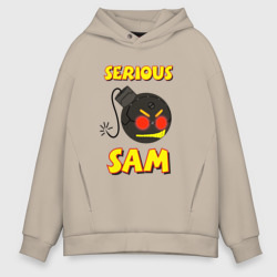 Мужское худи Oversize хлопок Serious Sam Bomb Logo