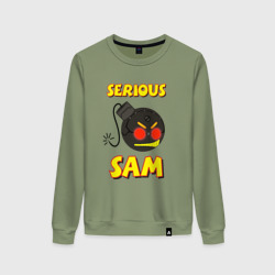 Женский свитшот хлопок Serious Sam Bomb Logo
