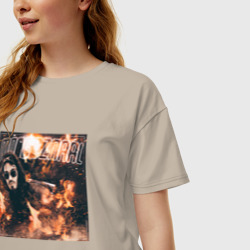 Женская футболка хлопок Oversize Mnogoznaal on fire - фото 2
