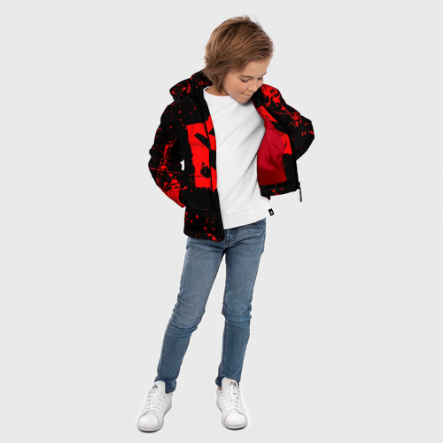 Зимняя куртка для мальчиков 3D Dota 2 брызги красок Дота лого, цвет красный - фото 5