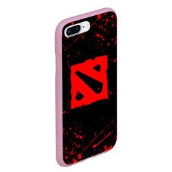 Чехол для iPhone 7Plus/8 Plus матовый Dota 2 брызги красок Дота лого - фото 2