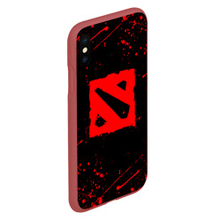 Чехол для iPhone XS Max матовый Dota 2 брызги красок Дота лого - фото 2