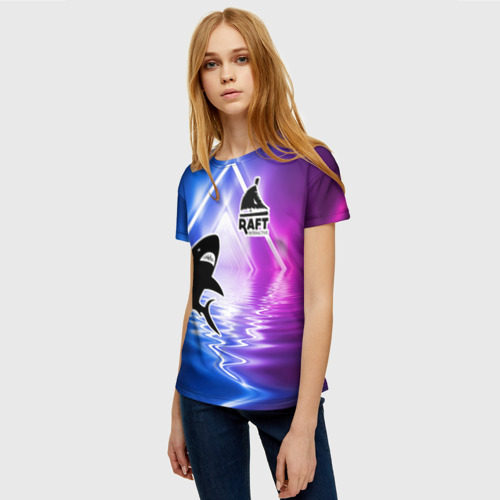 Женская футболка 3D с принтом Neon Ruft, фото на моделе #1