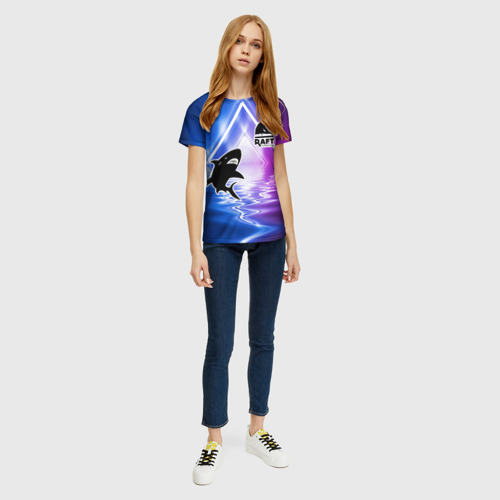 Женская футболка 3D с принтом Neon Ruft, вид сбоку #3