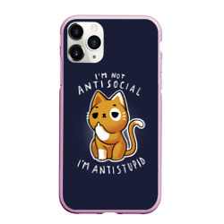 Чехол для iPhone 11 Pro Max матовый I am not antisocial, I am antistupid