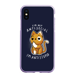 Чехол для iPhone XS Max матовый I am not antisocial, I am antistupid