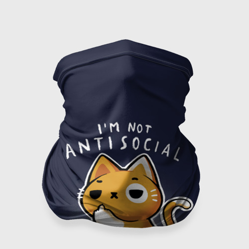 Бандана-труба 3D I am not antisocial, I am antistupid, цвет 3D печать