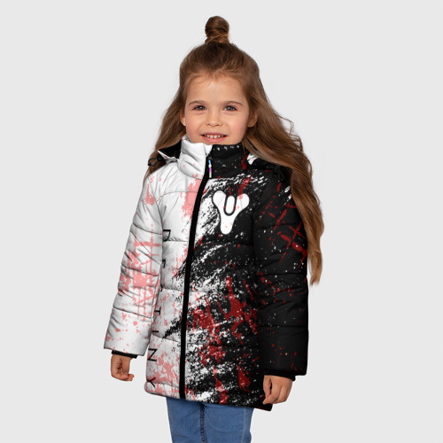 Зимняя куртка для девочек 3D Destiny Кровавые пятна, цвет светло-серый - фото 3