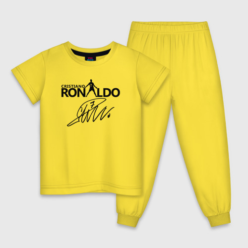 Детская пижама хлопок Cristiano Ronaldo 7 автограф, цвет желтый