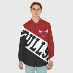 Мужская рубашка oversize 3D Чикаго Буллз, Chicago Bulls, sport - фото 2