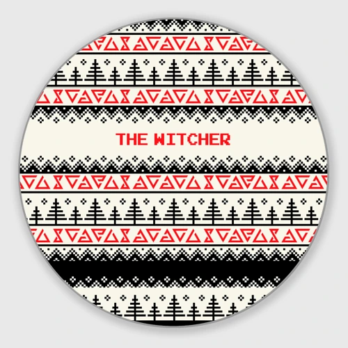 Круглый коврик для мышки Свитер The Witcher