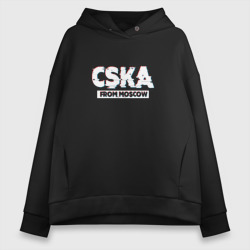 Женское худи Oversize хлопок ЦСКА CSKA Глитч