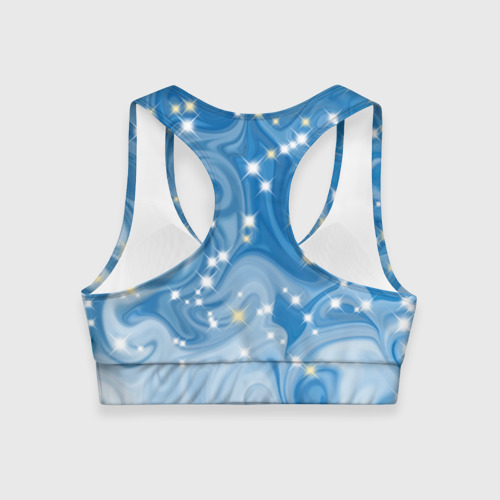 Женский спортивный топ 3D Голубая метелица, цвет 3D печать - фото 2