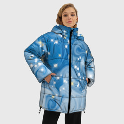 Женская зимняя куртка Oversize Голубая метелица - фото 2