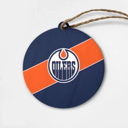 Деревянная игрушка круг Эдмонтон Ойлерз Edmonton Oilers NHL