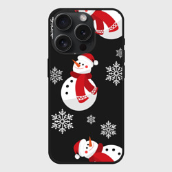 Чехол силиконовый для Apple iPhone 15 Pro матовый Снеговик!