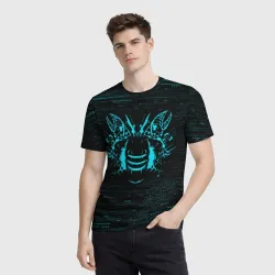 Мужская футболка 3D Dead space Айзек Кларк неон мёртвый космос - фото 2
