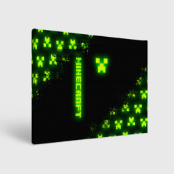 Холст прямоугольный Minecraft: неоновые лого