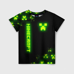 Детская футболка 3D Minecraft: неоновые лого