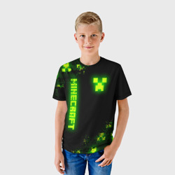 Детская футболка 3D Minecraft: неоновые лого - фото 2