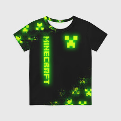 Детская футболка 3D Minecraft: неоновые лого