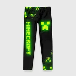 Детские леггинсы 3D Minecraft: неоновые лого