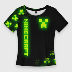 Женская футболка 3D Slim Minecraft: неоновые лого