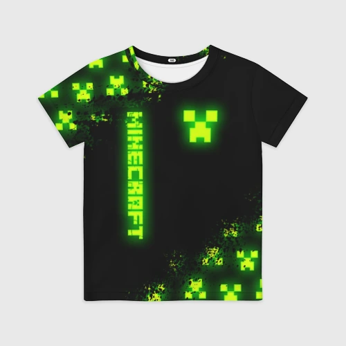 Детская футболка 3D Minecraft: неоновые лого