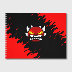 Альбом для рисования Geometry Dash demon red fire