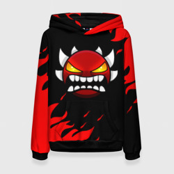 Женская толстовка 3D Geometry Dash demon red fire