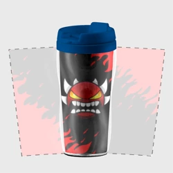 Термокружка-непроливайка Geometry Dash demon red fire - фото 2