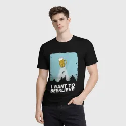 Мужская футболка 3D I want to beerlieve Я верю в пиво - фото 3