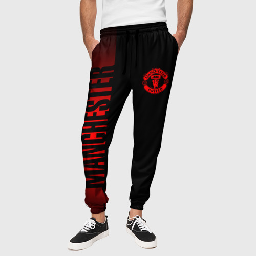 Мужские брюки 3D Манчестер Юнайтед red line, цвет 3D печать - фото 4