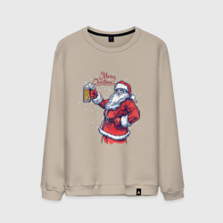 Мужской свитшот хлопок Merry Christmas Santa beer