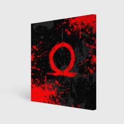 Холст квадратный God of war logo red, брызги красок