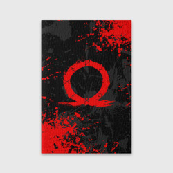 Обложка для паспорта матовая кожа God of war logo red, брызги красок