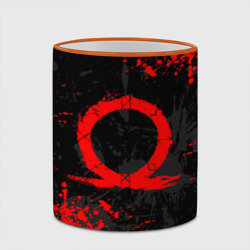 Кружка с полной запечаткой God of war logo red, брызги красок - фото 2