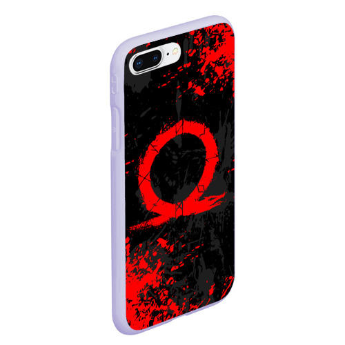 Чехол для iPhone 7Plus/8 Plus матовый God of war logo red, брызги красок, цвет светло-сиреневый - фото 3