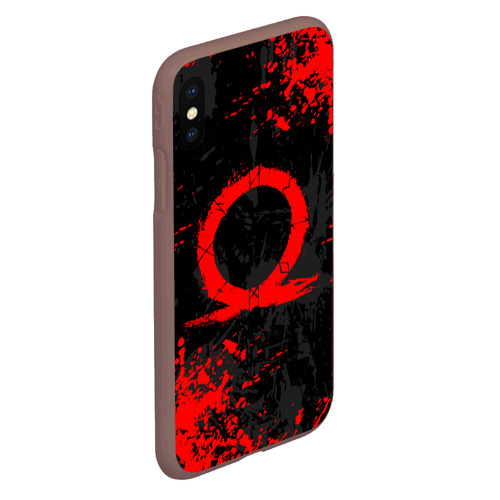 Чехол для iPhone XS Max матовый God of war logo red, брызги красок, цвет коричневый - фото 3