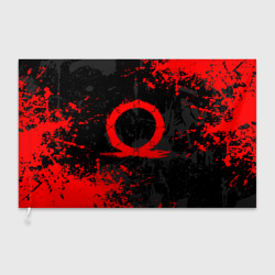 Флаг 3D God of war logo red, брызги красок