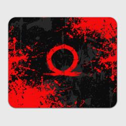 Прямоугольный коврик для мышки God of war logo red, брызги красок