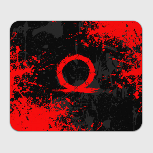 Прямоугольный коврик для мышки God of war logo red, брызги красок